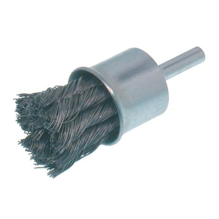 Osborn END BRUSH - CRIMPED WIRE 1 OD X .020 STEEL X 1/4 SHANK 99106